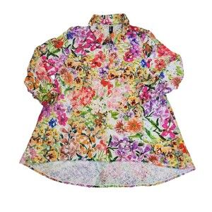 Women's Berek Garden Floral Lace Jacket Tunic Top Coverup,‎ Size XL